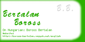 bertalan boross business card